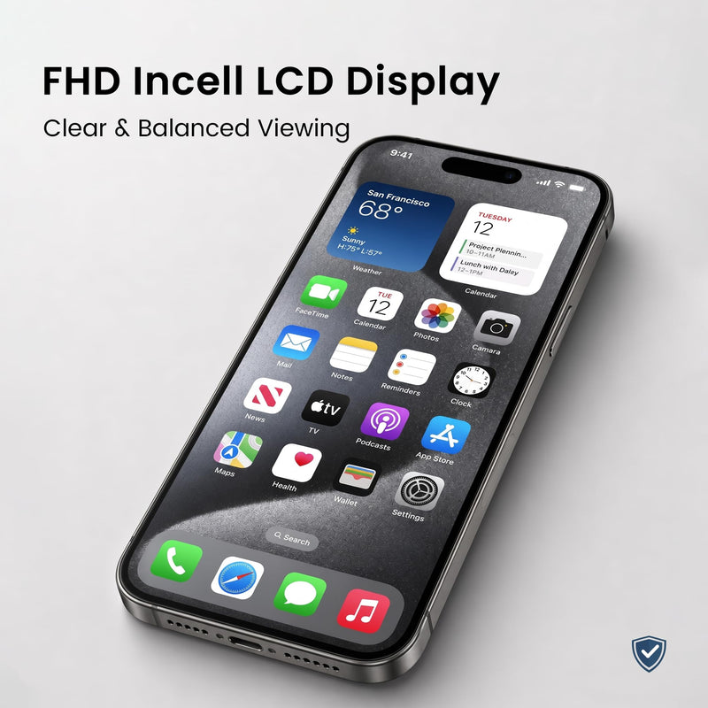 AuraLens for iPhone 15 Pro Max Screen Replacement Kit LCD Display Assembly | A2849 A3105 A3106 A3108, FHD INCELL LCD Touch Digitizer 6.7 Inch, COF, 120Hz, Repair Tools, Waterproof Adhesive, Screw Pad For iPhone 15 Pro Max (6.7")