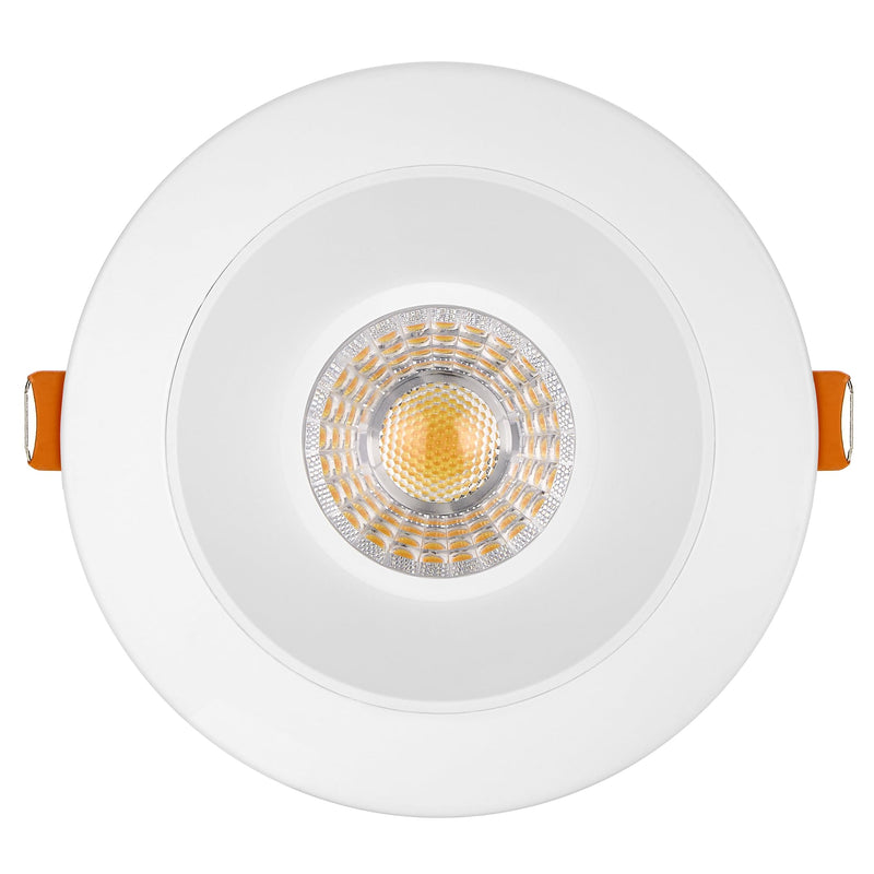 Maxxima 4 in. Ultra-Thin Recessed Anti-Glare LED Downlight Canless IC Rated 1200 Lumens 5 Color Temperature Selectable 2700K/3000K/3500K/4000K/5000K Dimmable White Trim, 90 CRI, Junction Box Included