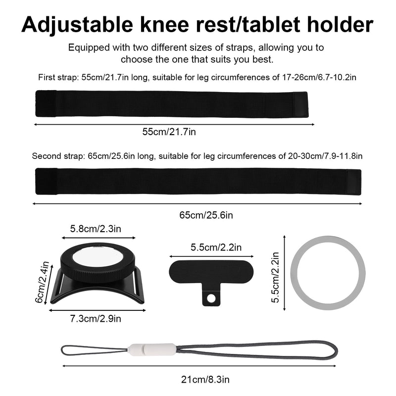 Magnetic Pilot Kneeboard for Tablets, Universal Magnetic Mount | Magnetic Pilot Kneeboard with Adjustable Leg Straps for Cockpit Navigation Hands-Free Use Compatible with iPad iPhone Android