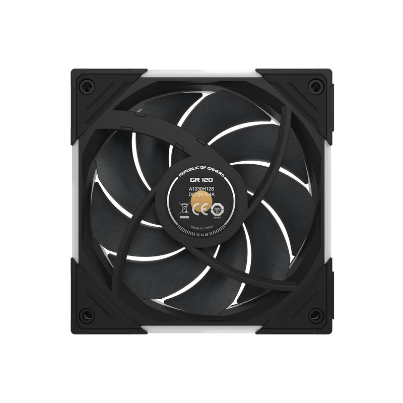ASUS ROG Eurux GR120 ARGB PWM Fan Single Pack 120mm PWM Fan, 2600RPM, Patented Daisy-Chain Design, Custom Lighting