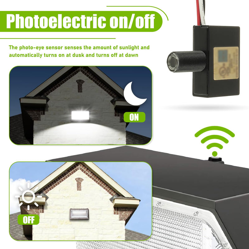 105V-130V AC Photocell Light Sensor Light Control Sensor Photoelectric Switch Dusk to Dawn Sensor with Automatic Illumination Detection Circuit for Outdoor Lighting Photoelectric Switch,2 Pack 2 Pack