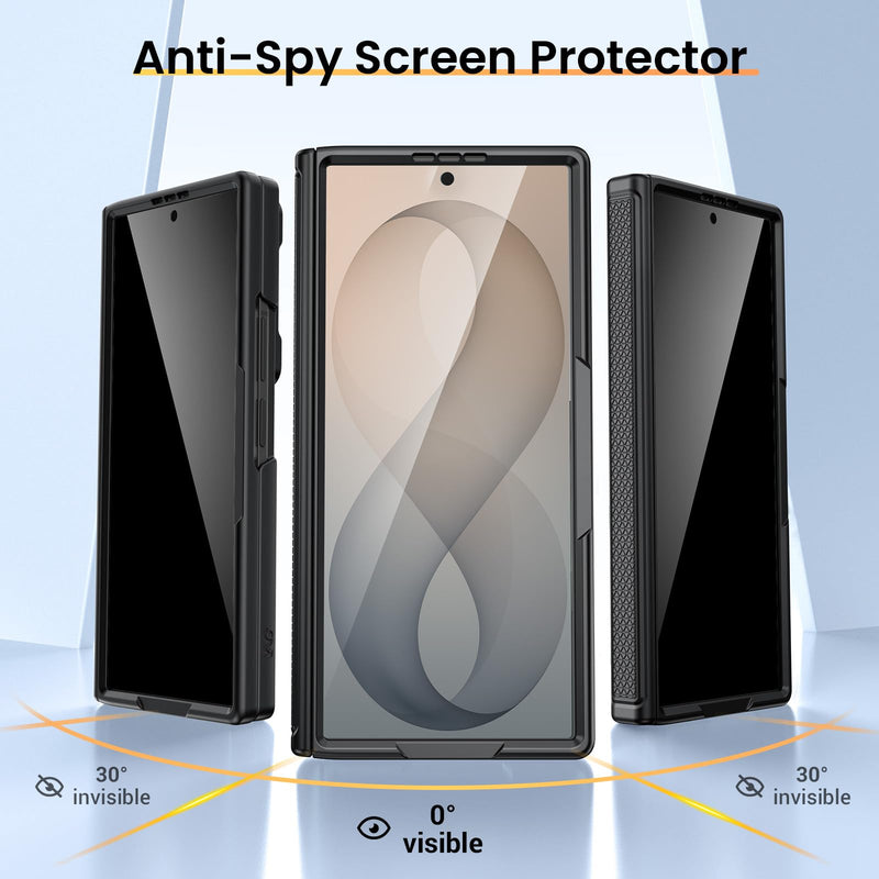 VEGO for Z Fold 8 Ultra Case with Screen Protector Anti-Peeping, Black | Built-in Hinge Protection &Slide Camera Cover Military-Grade Shockproof Rugged Kickstand Case for Galaxy Z Fold 8 Ultra-Black B-Black