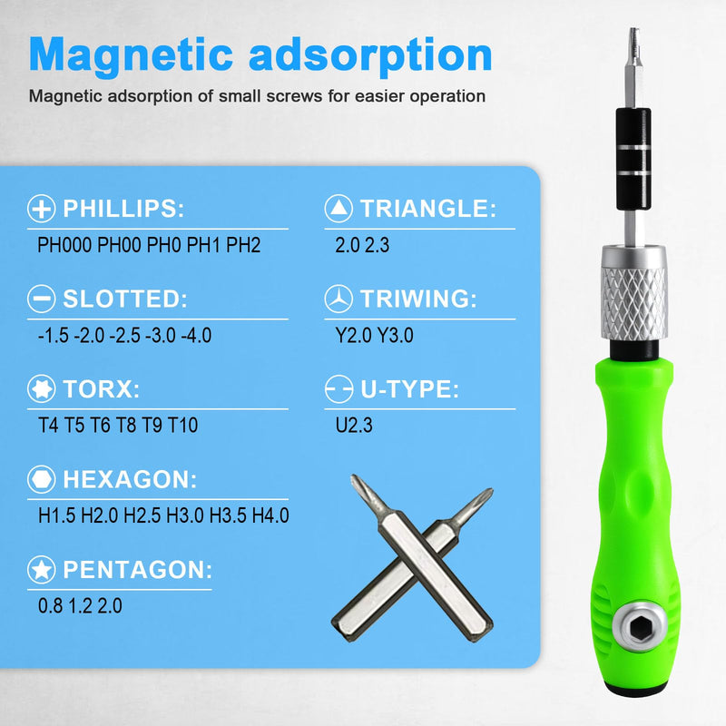 32 in 1 Small Precision Screwdriver Set, Zoikuloi Magnetic Mini Screwdriver Set, Professional Tiny Repair Tool Kit for Glasses, Watches, Laptop, Electronics, Toys, Jewelry, Computers