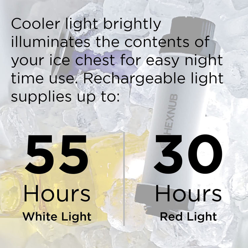 HEXNUB Cooler Box Light, Waterproof, Rechargeable LED Light Compatible with YETI, RTIC, ORCA, Ninja, Igloo, Coleman Ice Chest, Magnetic Base, Great for Outdoor Events, Camping Fishing Hunting Boating 1