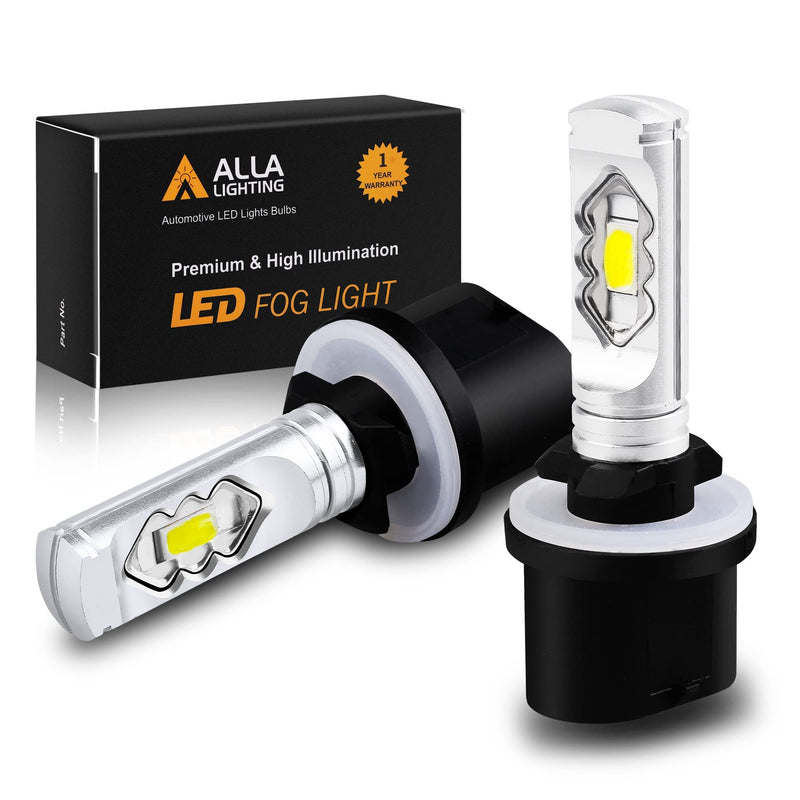 Alla Lighting 3800lm 899 880 LED Fog Light Bulbs, Super Bright PG13 Base 884 885 887 893 H27 H32, ETI 56-SMD (6000K Xenon White) 6000K Xenon White