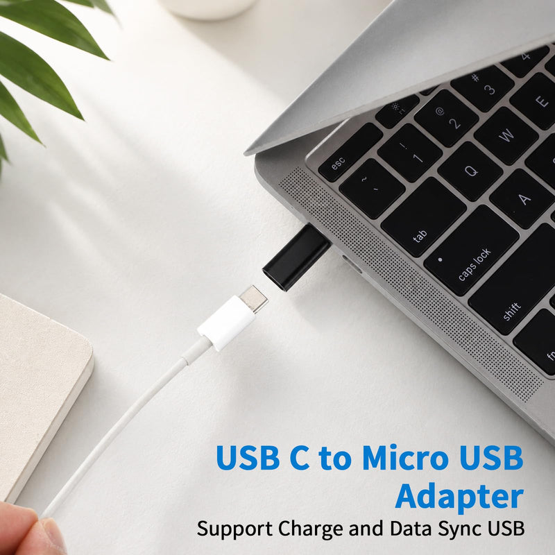 5-Pack USB-C Female to Micro USB Male Adapter | Aluminum Alloy, Supports Fast Charging and Data Sync
