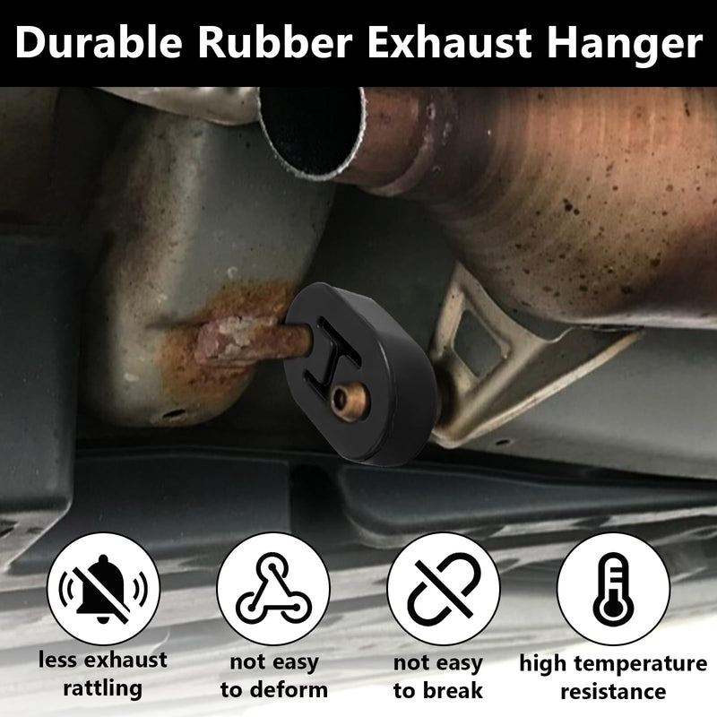 Exhaust Rubber Hanger, rubber muffler hangers. Rubber Insulator Bushing Mount, rubber exhaust mounts with 2 Holes 0.47 Inch, Universal Fit black-2PCS