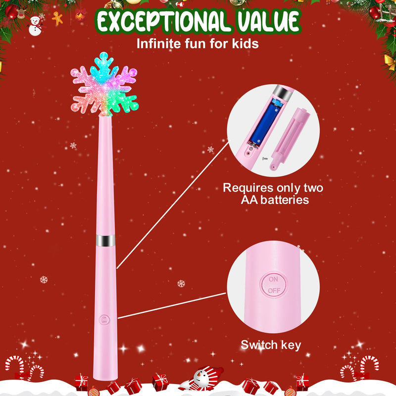 Wireless Remote Control Outlet, Magic Light Wand for Christmas Tree Lights and Home Decoration Lights, Remote Magic Wand Switch Kit with Music, Ideas for Kids/Friends/Family, Pink