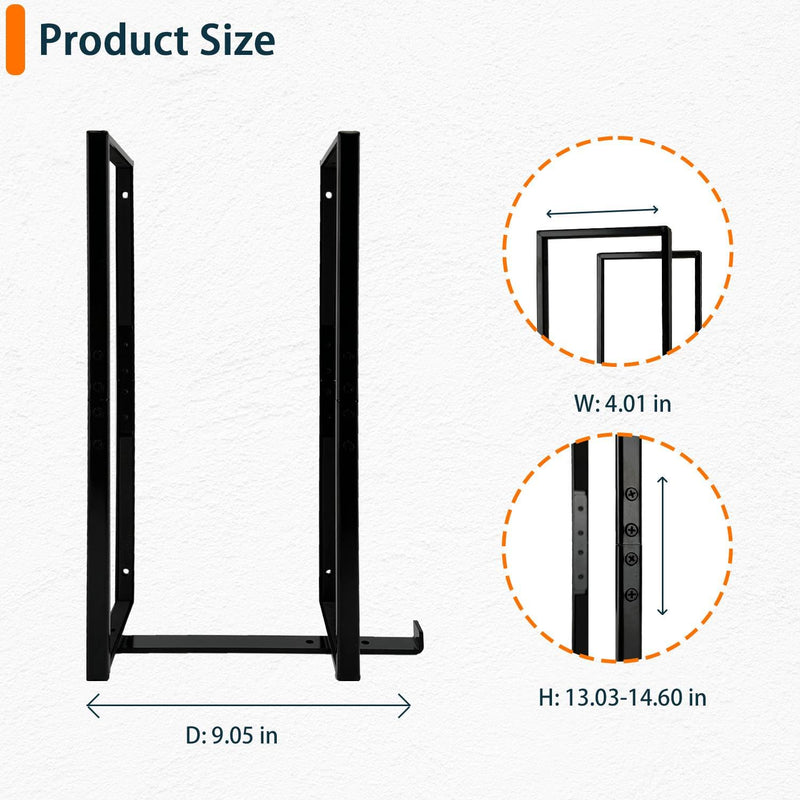 14.6"x 4" SFF PC Under Desk/Wall Mount Compatible with Dell OptiPlex SFF 9020 7060 7050 7040 5050 3050 Small Form Factor Desktop Computer with Anti Scratch Sponge Black