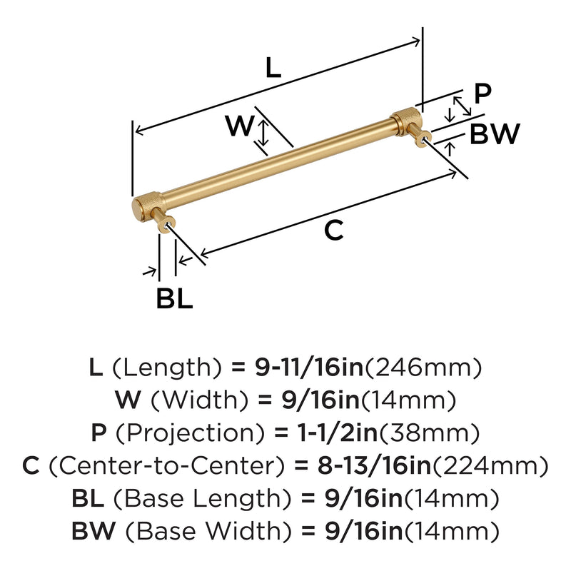 Amerock Faraday 8-13/16 inch (224 mm) Center-to-Center Champagne Bronze Cabinet Pull, BP37747CZ