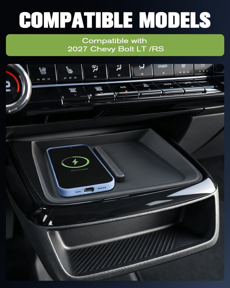 YEE PIN 2027 Chevy Bolt Charging Mat Passenger Compartment Mat Center Console Wireless Charging Silicone Pad for 2027 Bolt LT/RS Non-Slip Protective Pad for 2027 Chevy Bolt Accessories Bolt 2027 Mats (3 Piece)