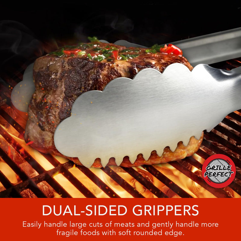Grill Tongs 24-Inch Super Long Extra Heavy Duty for Grilling and Barbecue Heat Resistant Hand Grips Stainless Steel for BBQ Outdoor Kitchen and Cooking Hot Grilled Food 24 Inches