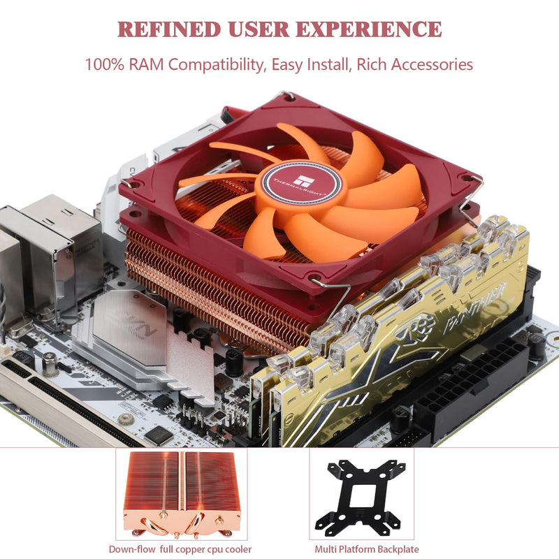 Thermalright-TR AXP90-X47 Full Low Profile CPU Cooler, with 92mm TL-9015R Slim PWM Fan ITX CPU Cooler, AGHP Technology, 47mm Height,for AMD AM4 AM5/Intel 1700/1150/1151/1200(AXP90 X47 Full)