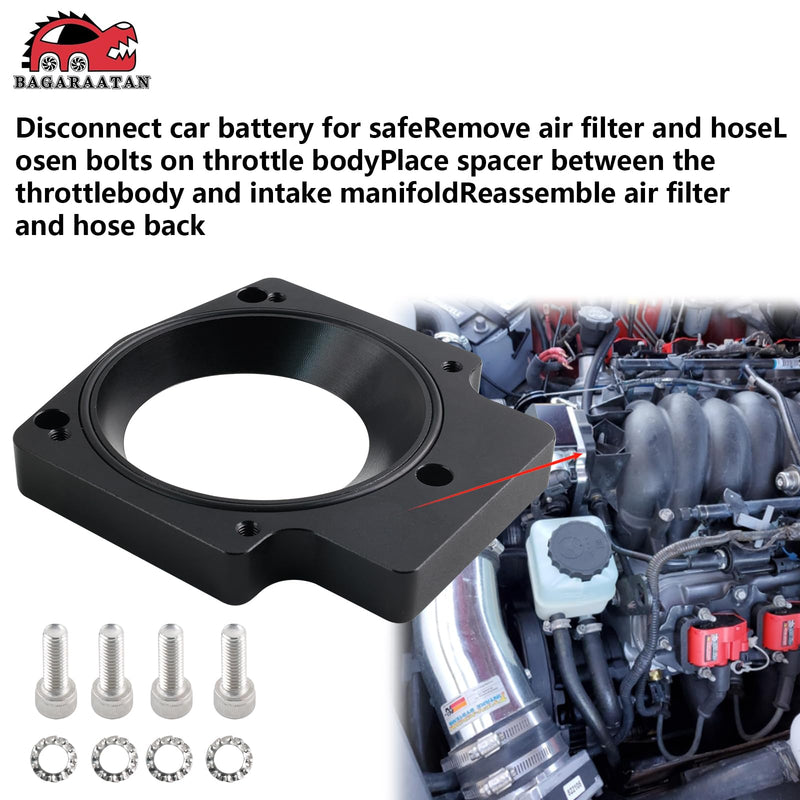 92mm LS Throttle Body Adapter Compatible WithLS1 3 Bolt Intake Manifold to LS3 4 Bolt Throttle Body DBC LM7 LR4 LQ4 LS6 L59 LQ9 LM4 L33 LSX 4.8L 5.3L 5.7L 6.0L Replacement for 551513 92mm Throttle Body Spacer Adapter