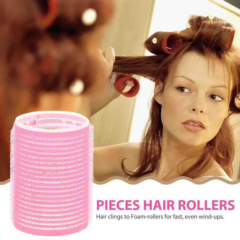 Uonlytech Diy Hair Curlers Set 6Pcs Self-Adhesive Plastic Rollers Hair Styling Tools for Salon and Home Use 1.4 Inch Diameter Curling Drum