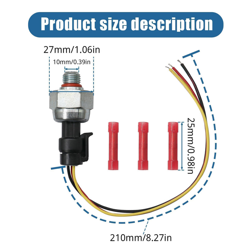 F6TZ-9F838-A ICP Sensor with Harness Kit Injection Control Pressure Fit for Ford Vehicles - 7.3 Powerstroke E-350 F-250 F-350 Super Duty Replaces # F6TZ-9F838-A F4TZ9F838A 1807329C92 CM5227