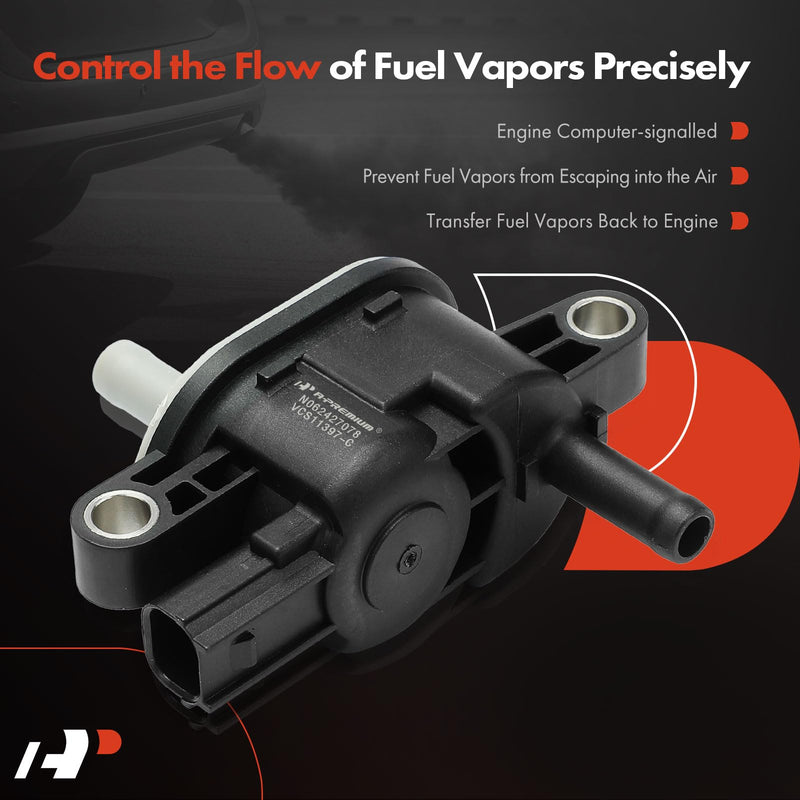 A-Premium Vapor Canister Purge Solenoid Valve Compatible with Honda CR-V CRV 2007-2014, Civic 2006-2015, Accord 2008-2012, Crosstour 2014-2015 & Acura TSX 2009-2014, 1.8L, 2.0L, 2.4L