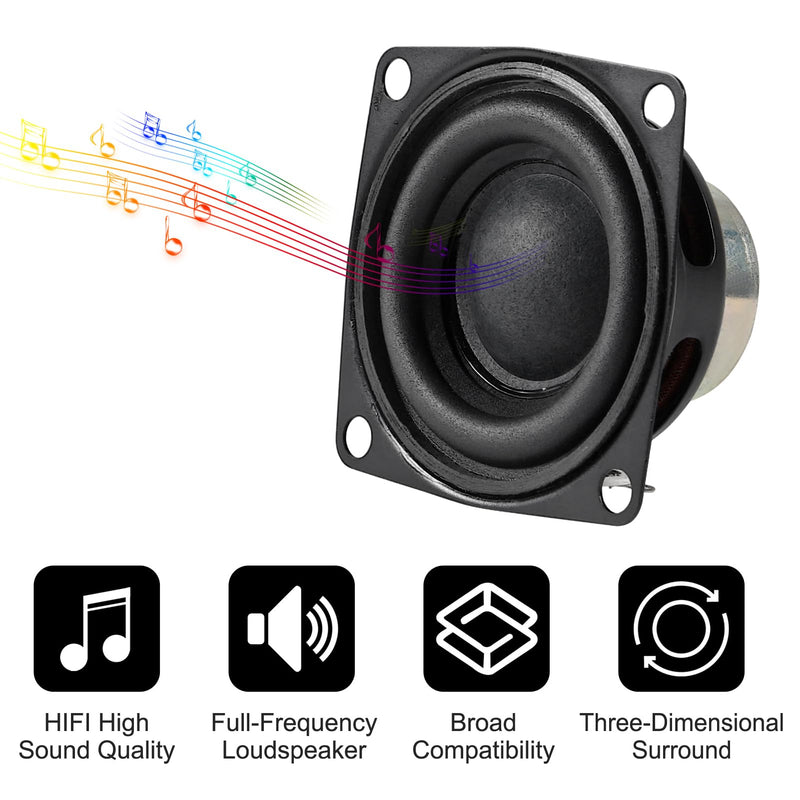 8pcs 2inch 4Ohm 10W Full Range Audio Speaker Stereo Woofer Loudspeaker for Arduino (8pcs) 8pcs