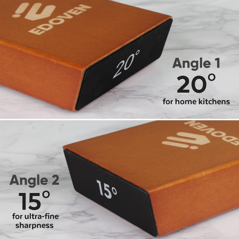 Rolling Knife Sharpener Kit - Beech Wood Magnetic Rolling Sharpener for Knives with 15 & 20 Degree Angles - Elegant Gift for Chefs & Cooks - Knife Sharpening Kit for Kitchen & Pocket Knives Standard Set