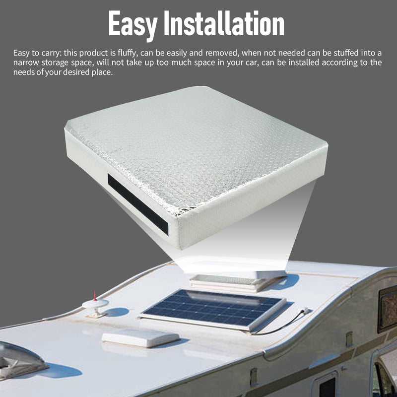 14"x14"x3" Universal RV Vent Insulator, Skylight Shade RV Skylight Cover with Reflective Surface,for Camper Vents for 14 Inch X 14 Inch 1PCS 14"*14"
