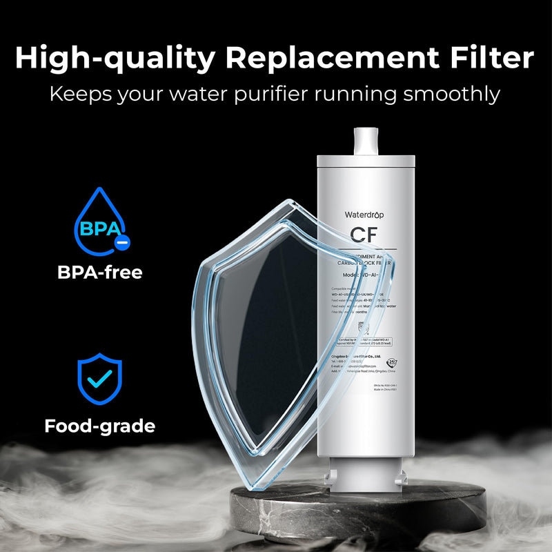 Waterdrop 𝐀𝟏-𝐂𝐅 Filter, Replacement for Waterdrop 𝐀𝟏 Countertop Reverse Osmosis Hot and Cold water Dispenser, 6-month Lifetime