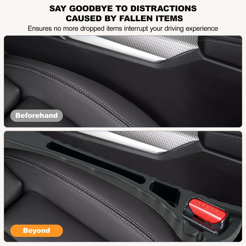 2PCS Car Seat Gap Filler, Seat Gap Filler for Cars SUV Trucks, Car Essentials, Effectively Prevent Things from Falling Off (Universal, Black) 15.7in