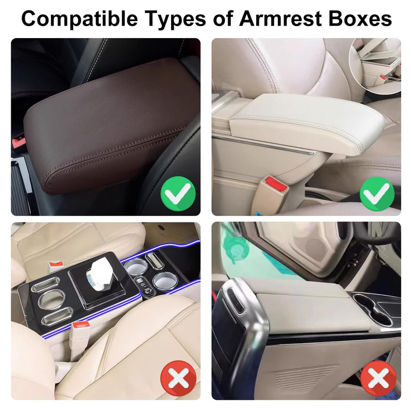 NBTEPEM Bling Car Center Console Cover, Leather Car Arm Rest Cover Cushion with 2 Storage Bags, Universal Auto Armrest Protector Storage Box, Bling Accessories Interior for Most Vehicles (Silver) Silver Diamond