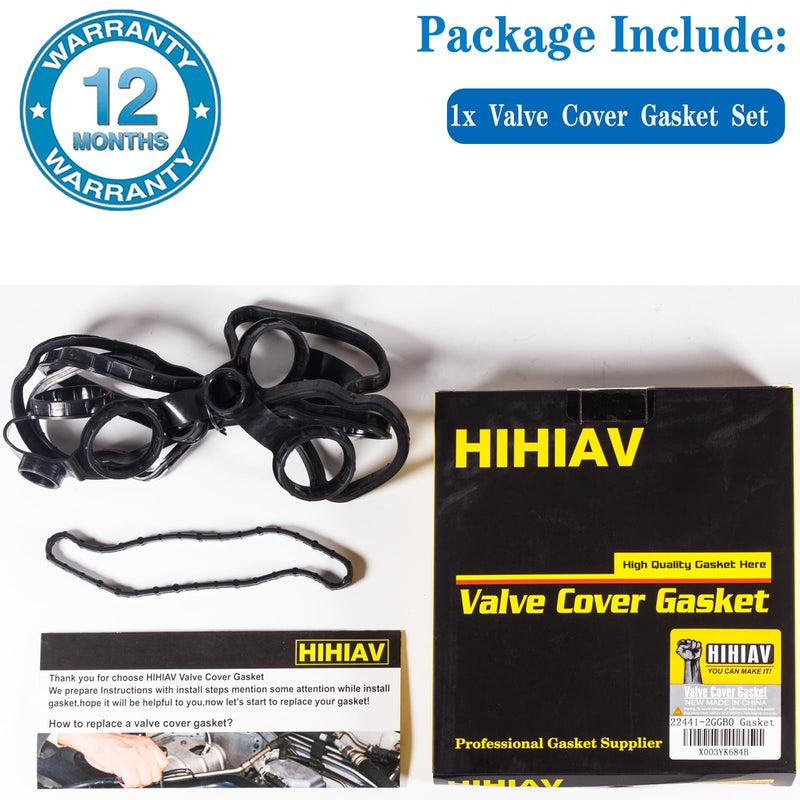 22441-2GGB0 VS50892 Engine Valve Cover Gasket Set for 2015-2020 Hyundai Sonata Santa Fe,Kia Sorento Optima 2.0 2.4L,2015 2016 2017 2018 2019 2020 15 16 17 18 19 20 Replace 224412GGB0.