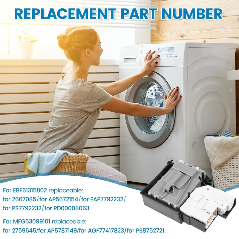 EBF61315802 Washer DoorLock Switch Washer Door Lock Strike Assembly Compatible Replace 2667085 AP5672154 PS7792232 EBF62534401 -Exact for L.G Front-Load Washers & Ken-More 796-series