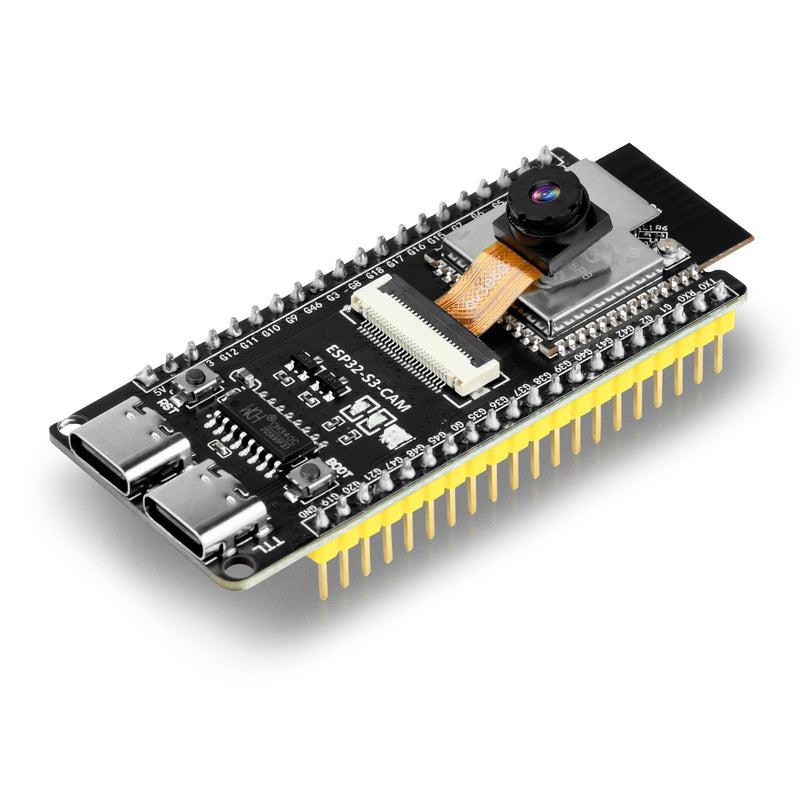 ESP32-S3-CAM Development Board with OV3660 Camera +Antenna, 16MB Flash 8MB PSRAM ESP32-S3 N16R8 Module with Dual USB-C WiFi BT MCU Microcontroller for IoT, MicroPython,DIY Projects and AI Project