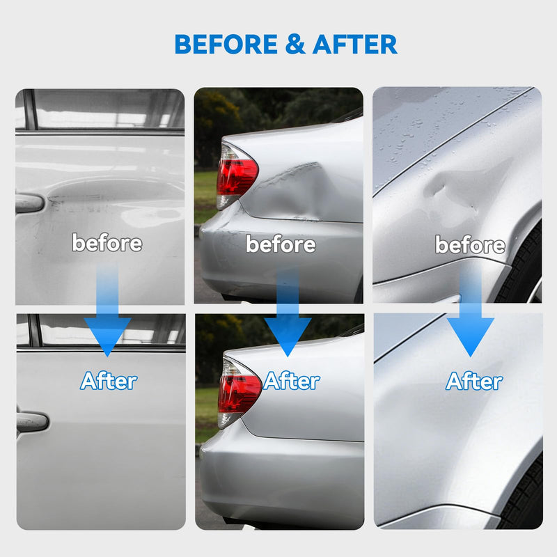 Dent Puller Kit for Car, Paintless Dent Removal Kit with Lightweight Metal Dent Lifter & 2-in-1 T-bar Puller, 100W Hot Glue Gun & High Viscosity Glue Sticks for Auto Body Dent Repair PDR KIT-120PCS