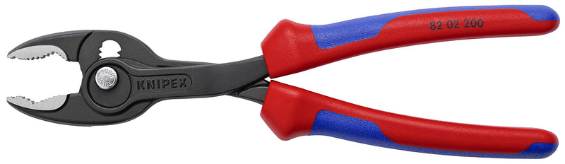 Knipex TwinGrip Adjustable Front Grip Plier Black with Multi-Component Sleeves 200mm 82 02 200 Flat