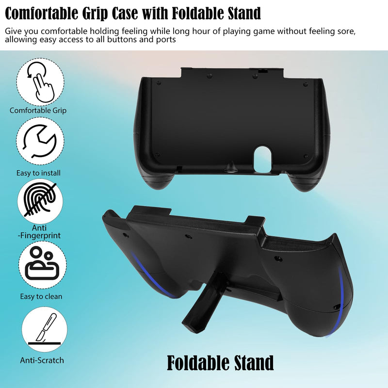 JDGPOKOO 5 in 1 Accessories Kit for New Nintendo 3DS XL/LL 2015, Carrying Case for New 3DS XL/LL, Hand Grip, 2 Set Screen Protectors and Charging Cable Compatible with Nintendo New 3DS‌ XL/LL ONLY
