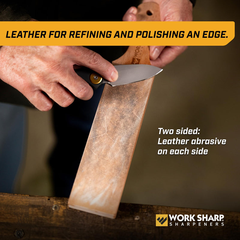 Work Sharp Leather Strop And Diamond Emulsion Kit - Precision Edge Refinement System - Knife Sharpening, Polishing, Honing Tools And Blades