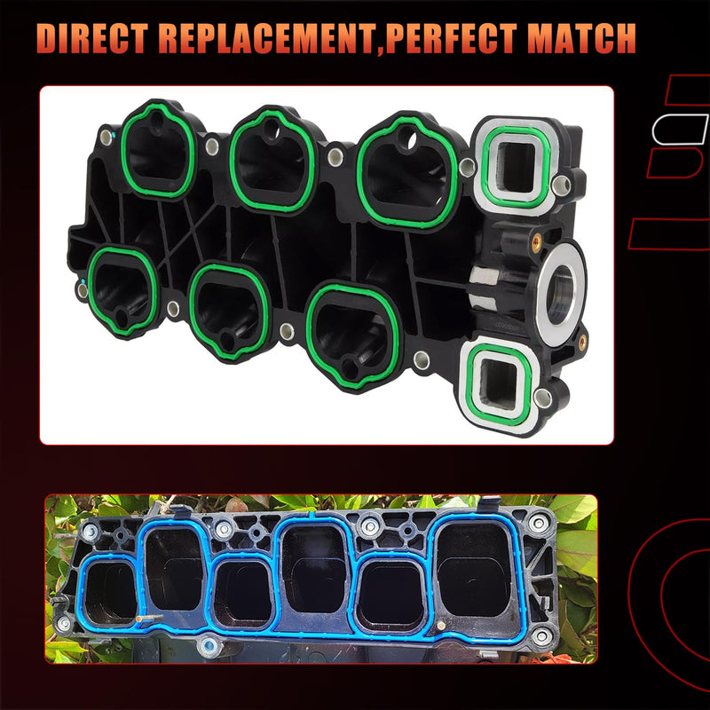 Engine Intake Manifold Gasket Set Compatible with Ford Lincoln Vehicle Edge Explorer F-150 Police Mustang Flex Taurus Transit-150 250 350, MKS MKT MKZ MKX 2011-2020 Replaces# MS97118-1, MS971181