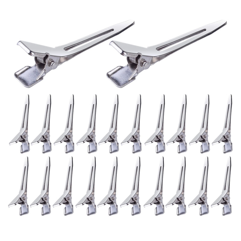 60Psc Duck Bill Hair Clips, 1.8 Inch Metal Hair Clips, Silver Hairs Styling Hairdressing Clip, Alligator Curls-Clip, Pin-Curl Metal Sectioning Rollers for Hair-Styling, Hair-Accessories, Hair-Coloring Sliver