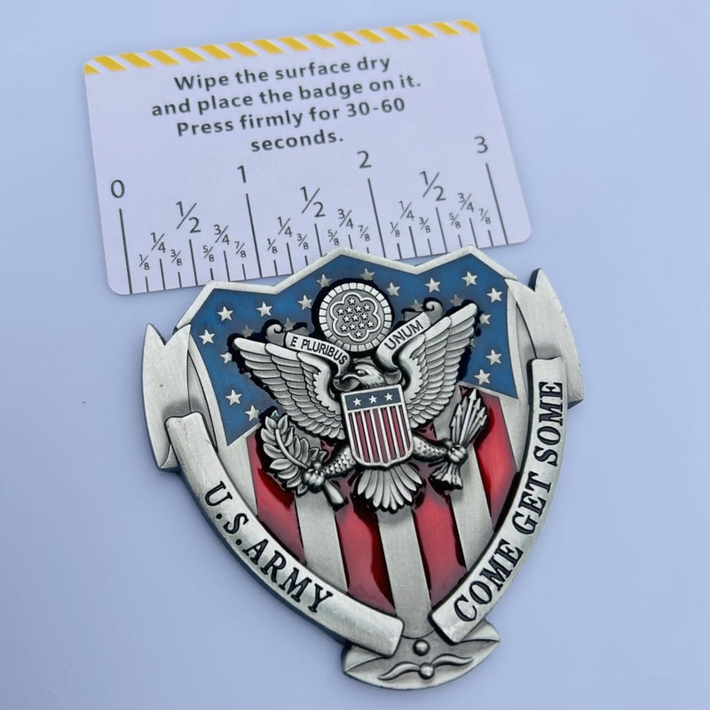 US Army Veteran Metal Car Emblem 3D Decals Shield Shape with Eagle, Enamel American Flag, 3M Adhesive, Car Medal Gift for Veterans and Military Supporters (US Army) US Army