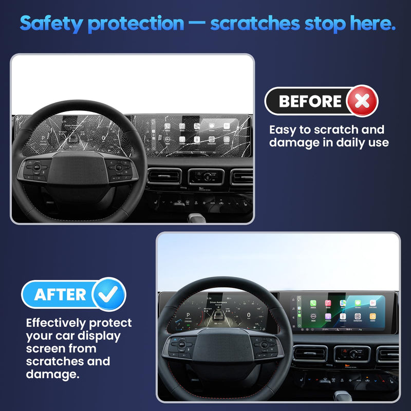 Karltys 2PCS Screen Protector for 2026 2027 Nissan Sentra, 12.3 Inch Touchscreen & Digital Dashboard 9H Tempered Glass HD for Nissan Sentra Navigation Screen Cover [Anti-Glare & No Fingerprint]
