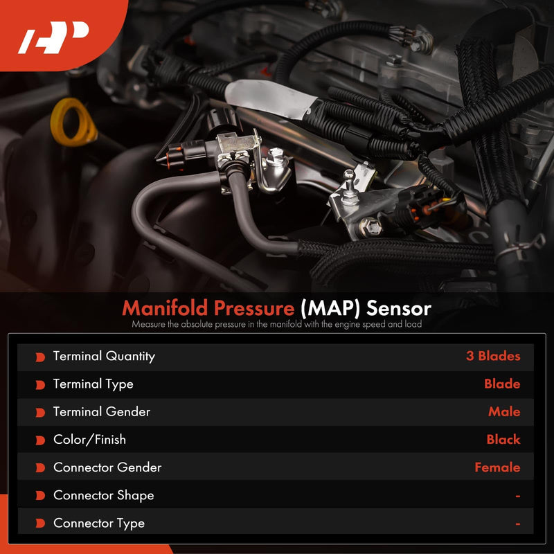 A-Premium Manifold Pressure (MAP) Sensor [3 Pins] Compatible with Subaru Forester 1998-1999, Impreza 1995-1998, Legacy 1995-1999, SVX 1996-1997, 1.8L 2.2L 2.5L 3.3L