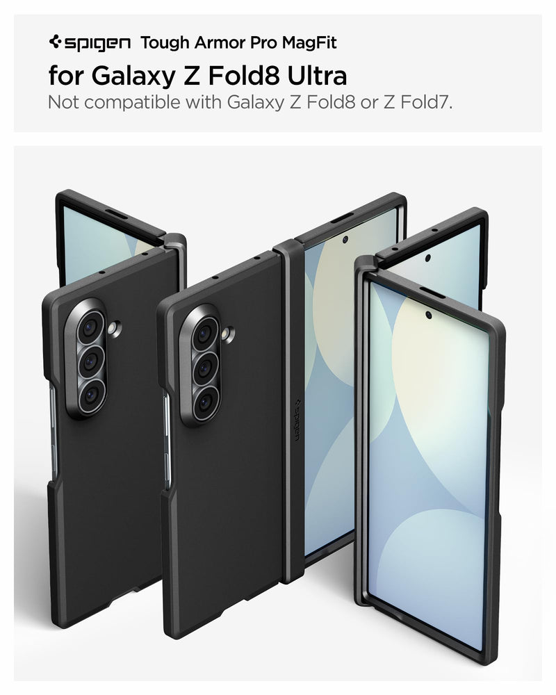 Spigen Tough Armor Pro MagFit for Galaxy Z Fold 8 Ultra Case, Black | Full Hinge Protection, Air Cushion Tech, Camera Plateau Protection, Compatible with MagSafe, Military Grade Drop Protection