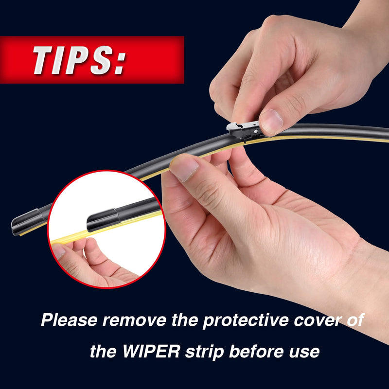 26"+26" Windshield Wiper Blades Fit for Ford Fusion 2020 2019 2018 2017 2016 2015 2014 2013 Audi Q7 03/06-08/15 Original Equipment Replacment Wiper Blades Set(Pack of 2) Pinch Tab 26+26(Ford Fusion 2013-2020)