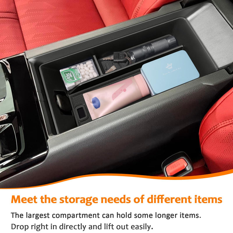 TOPINSTALL 2025 Center Console Tray Compatible with 2025 2026 Toyota Camry (XSE/XLE/SE/LE) Armrest Storage Box Console Organizer for 9th Gen Camry Interior Accessories 2025-Black