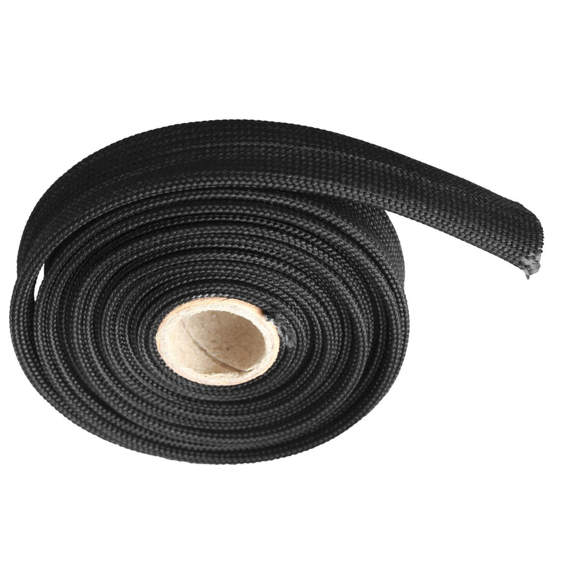 Heat Hose Fiberglass Wrap Shield Sleeve- 1/2" ID x 10'Black Adjustable Hose Heat Shield Spark Plug Wire fuel line Roll For Car Wire Loom cable Brake Line Cable Black