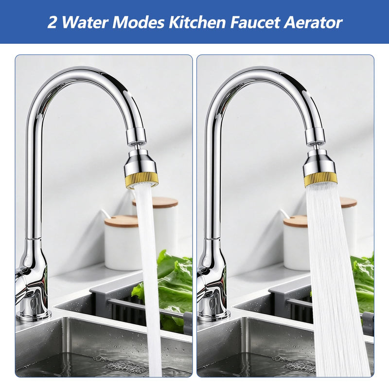 Faucet Sink Aerator/Extender/Sprayer/nozzle,Faucet Attachment Replacement for Bathroom&Kitchen, Anti-slip Swivel Aerator with 55/64" Threaded Adapter (Standard Silver) Standard Silver