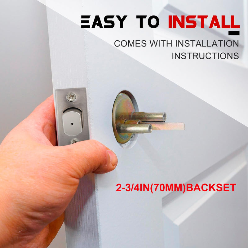 Tandefio 1 Pcs Vacant Occupied Bathroom Lock, in Use Deadbolt with Occupancy Indicator, 304 Stainless Steel, Fit Door Thickness 1 3/8" to 2", Not Adjustable, for Restaurants, Hotels, Offices (Silver) Silver
