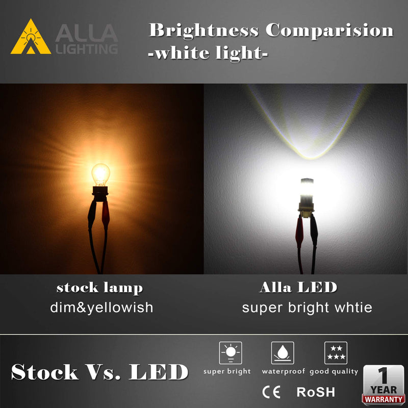 Alla Lighting Upgraded T20 7440 7443 Strobe LED Brake Stop or Back-up Reverse Lights Bulbs, 6000K Xenon White, 7441 W21W 7440LL 7443LL Flashing Lamps Replacement