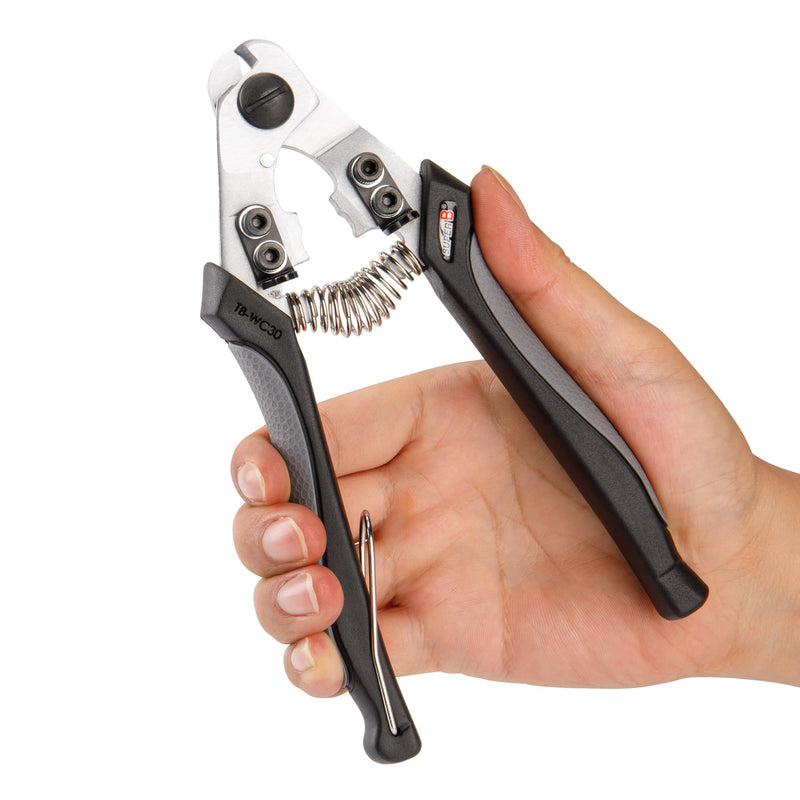 Super B Heavy Duty Cable Cutters - Precision Wire and Cable Cutting with Crimping, Housing End Forming & Quick Link Tool for Bicycles - Ergonomic Grip, Spring-Loaded Design (TB-WC31)