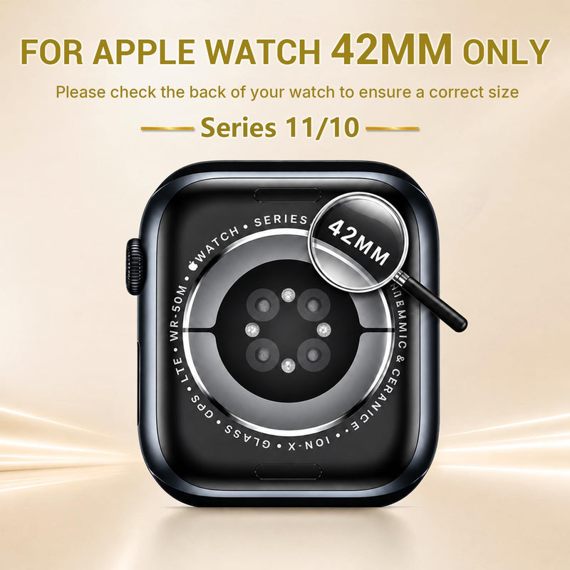 Gold Case with Screen Protector for Apple Watch 42mm Series 11 10 | Built-In Tempered Glass, Hard PC Shell, Touch Sensitive, HD Clear, Shatterproof Protective Design Gold 42mm (Series 11 10)