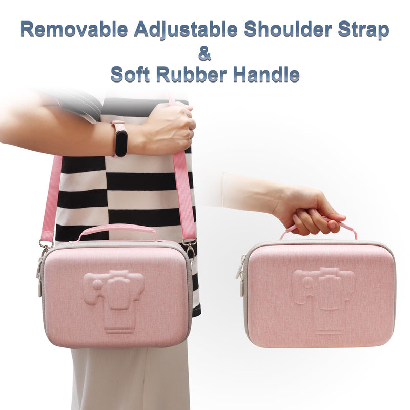 Small Camera Case Bag for Canon EOS Rebel T7/R50//R100 DSLR Camera Pink | Hard Carrying Travel Case for Canon EOS Rebel T7/R50//R100/R6 Mark II/R8/R6 Mark III/R50 V/T6/R10/R5 Mark II DSLR SLR Camera Small