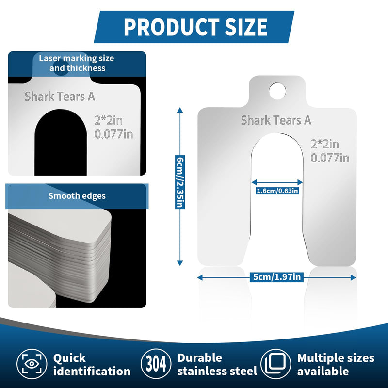60PCS 304 Stainless Steel Shim Kit, 2" x 2" Slotted Assortment Box | 6 thicknesses for precise leveling, spacing, and alignment in machinery, repair, and installation tasks 2 x 2 inches 60